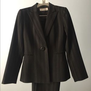 Tahari Black with White Strips Pant Suites